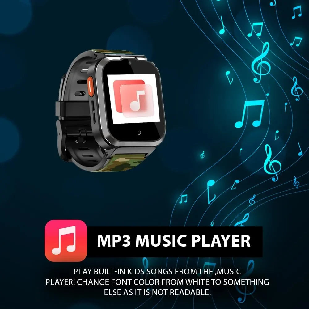 Spiky Cyclops 4G Kids Smart Watch Printed Black | GPS Tracker | SOS Alert | Video Calling | Waterproof | Educational Games | For Kids 4–14 - Naivri