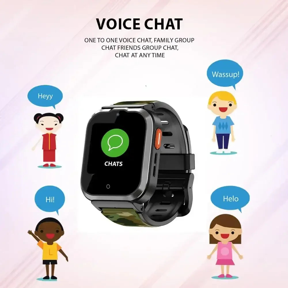 Spiky Cyclops 4G Kids Smart Watch Printed Black | GPS Tracker | SOS Alert | Video Calling | Waterproof | Educational Games | For Kids 4–14 - Naivri