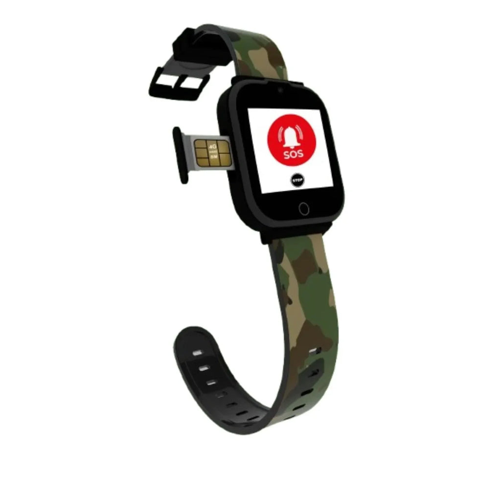 Spiky Cyclops 4G Kids Smart Watch Printed Black | GPS Tracker | SOS Alert | Video Calling | Waterproof | Educational Games | For Kids 4–14 - Naivri