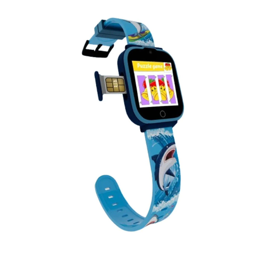 Spiky Cyclops 4G Kids Smart Watch Printed Blue - Naivri