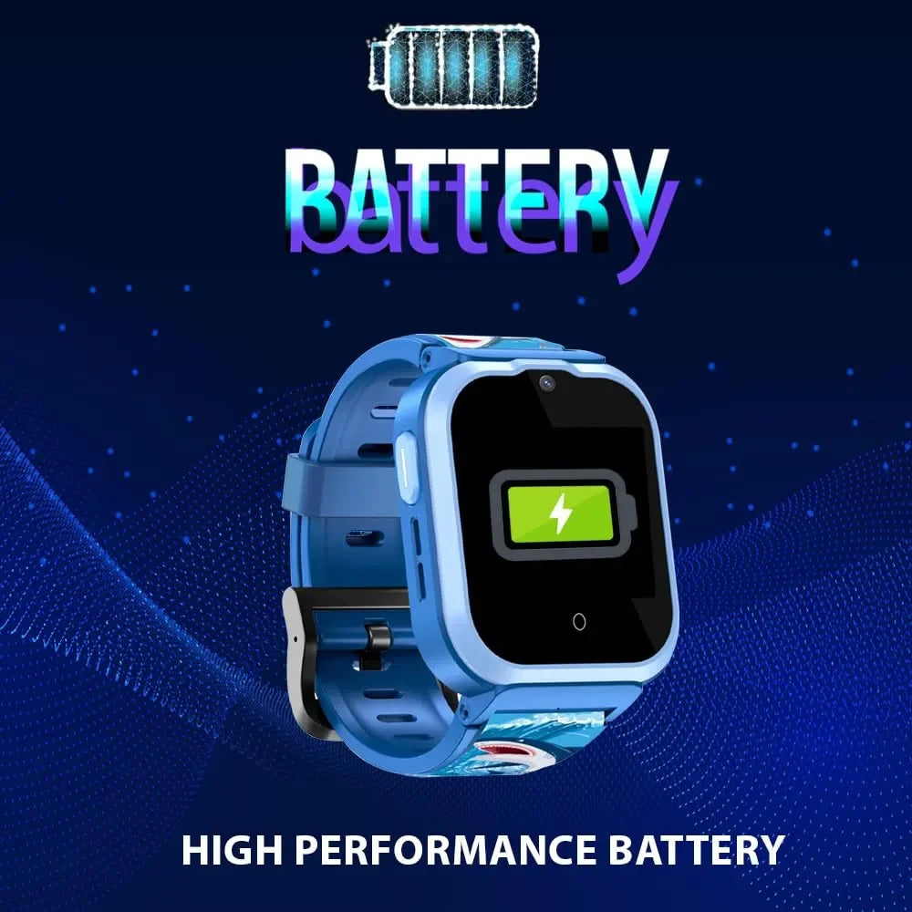 Spiky Cyclops 4G Kids Smart Watch Printed Blue | Waterproof | GPS Tracking | SOS Alert | Video Calling | Games & Camera | Age 4–14 - Naivri