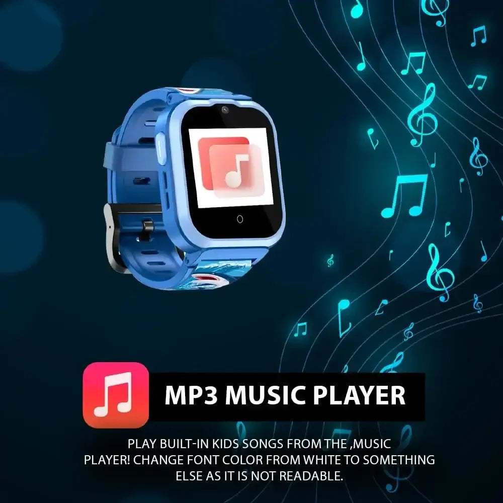 Spiky Cyclops 4G Kids Smart Watch Printed Blue | Waterproof | GPS Tracking | SOS Alert | Video Calling | Games & Camera | Age 4–14 - Naivri