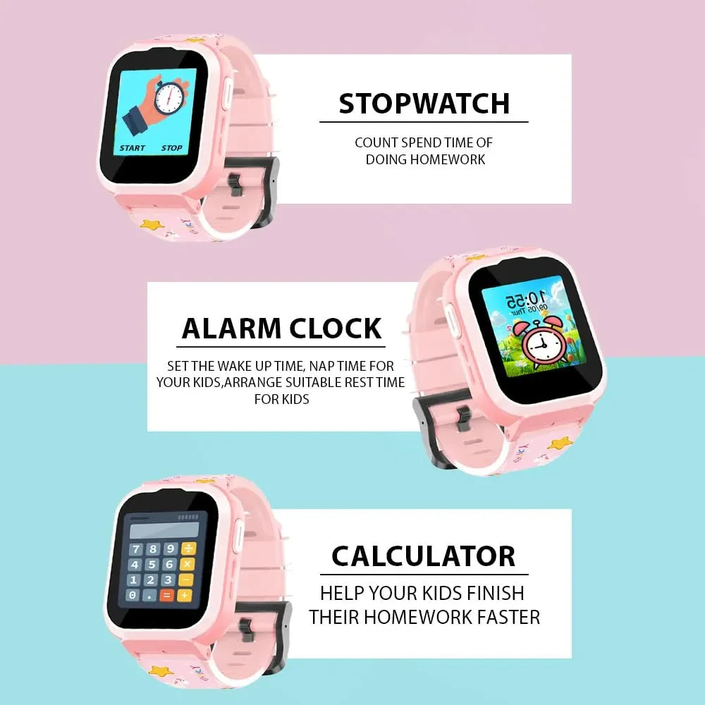 Spiky Cyclops 4G Kids Smart Watch Printed Pink | 4G Calling | GPS + LBS Tracking | IP67 Waterproof | SOS Alert | Games & Camera | Ages 4–14 - Naivri