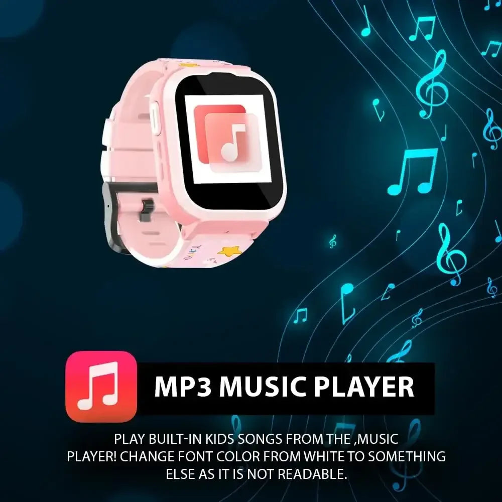 Spiky Cyclops 4G Kids Smart Watch Printed Pink | 4G Calling | GPS + LBS Tracking | IP67 Waterproof | SOS Alert | Games & Camera | Ages 4–14 - Naivri