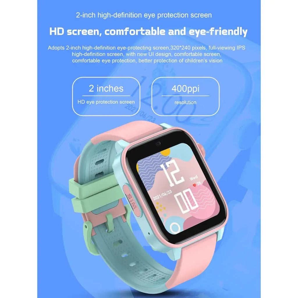 Spiky Gnome 4G Kids Smart Watch Pink | GPS Tracker | Video Calling | SOS Emergency | Waterproof IPX7 | Camera | Step Tracker | For Kids Age 4–12 - Naivri