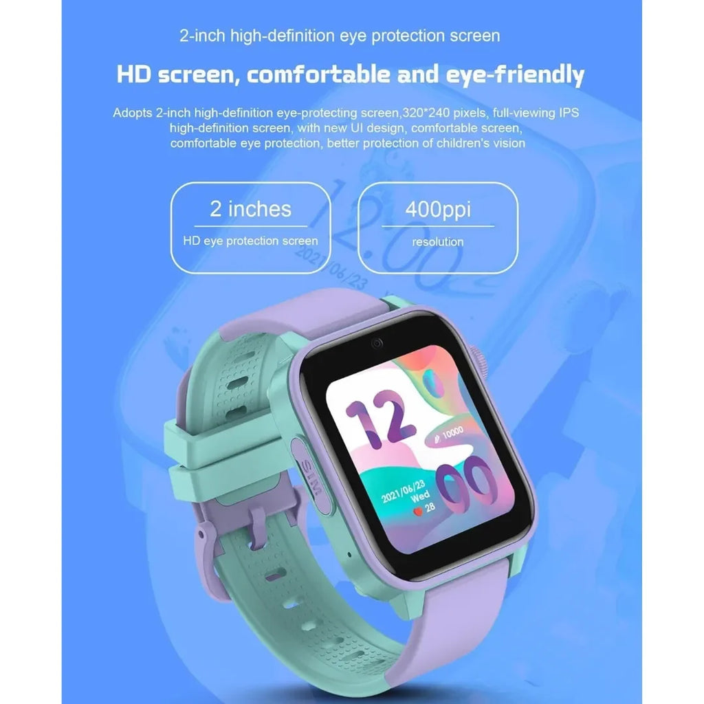 Spiky Gnome 4G Kids Smart Watch Purple | GPS Tracker | Video Calling | SOS Button | Waterproof IPX7 | Step Tracker | Games | Age 4–12 - Naivri