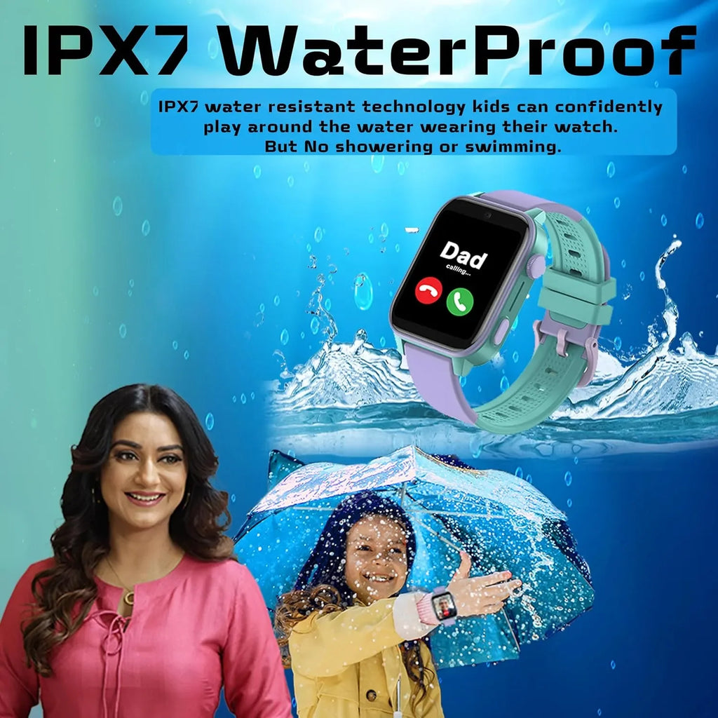 Spiky Gnome 4G Kids Smart Watch Purple | GPS Tracker | Video Calling | SOS Button | Waterproof IPX7 | Step Tracker | Games | Age 4–12 - Naivri