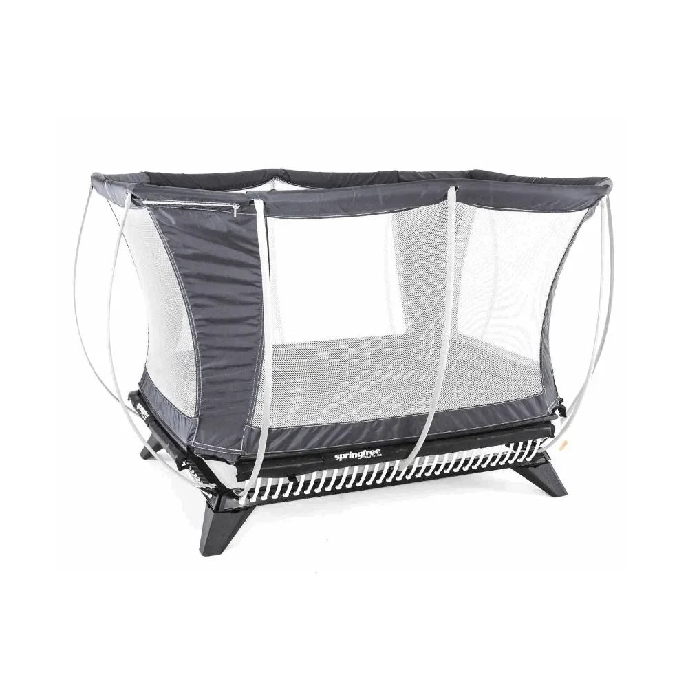Springfree 3-in-1 Mini Trampoline with Enclosure M18 – Safe Indoor & Outdoor Trampoline for Kids and Family Fitness - Naivri