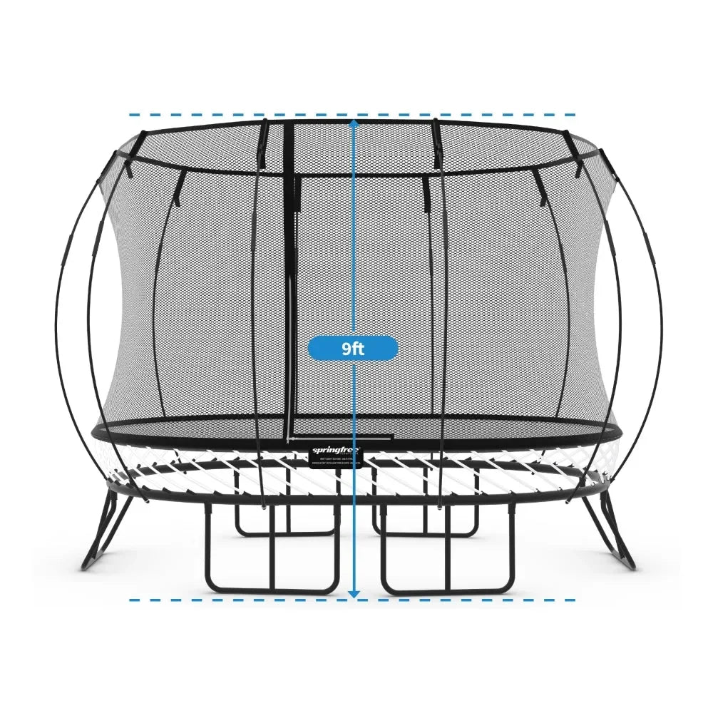 Springfree Medium Oval Trampoline With Enclosure O77 – 8ft x 11ft Springless Trampoline for Active Kids and Narrow Backyards - Naivri