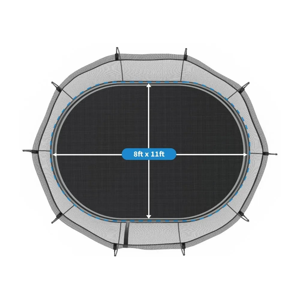 Springfree Medium Oval Trampoline With Enclosure O77 – 8ft x 11ft Springless Trampoline for Active Kids and Narrow Backyards - Naivri