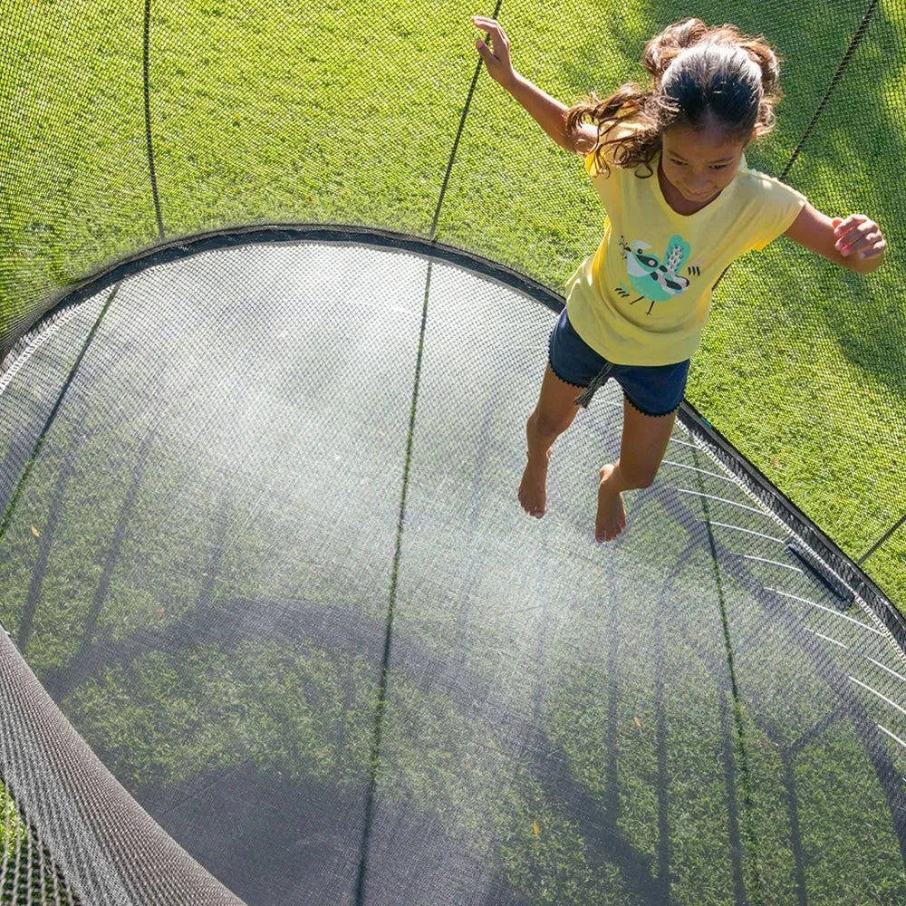 Springfree Medium Oval Trampoline With Enclosure O77 – 8ft x 11ft Springless Trampoline for Active Kids and Narrow Backyards - Naivri