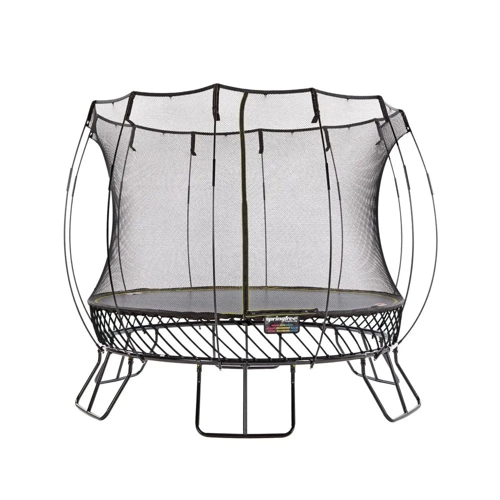 Springfree R54 Compact Round 8ft Trampoline with Safety Enclosure – Premium Springless Outdoor Trampoline for Kids and Small Spaces - Naivri