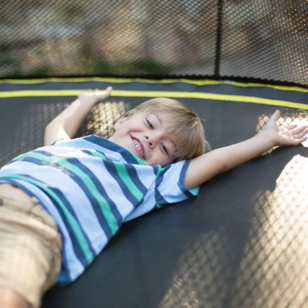 Springfree R54 Compact Round 8ft Trampoline with Safety Enclosure – Premium Springless Outdoor Trampoline for Kids and Small Spaces - Naivri