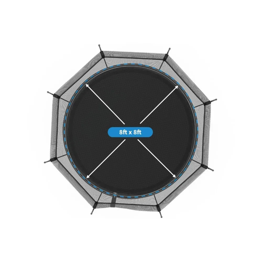 Springfree R54 Compact Round 8ft Trampoline with Safety Enclosure – Premium Springless Outdoor Trampoline for Kids and Small Spaces - Naivri