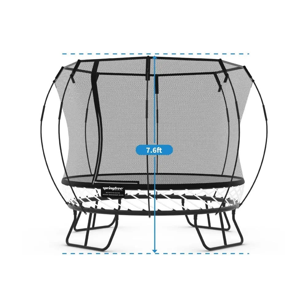 Springfree R54 Compact Round 8ft Trampoline with Safety Enclosure – Premium Springless Outdoor Trampoline for Kids and Small Spaces - Naivri