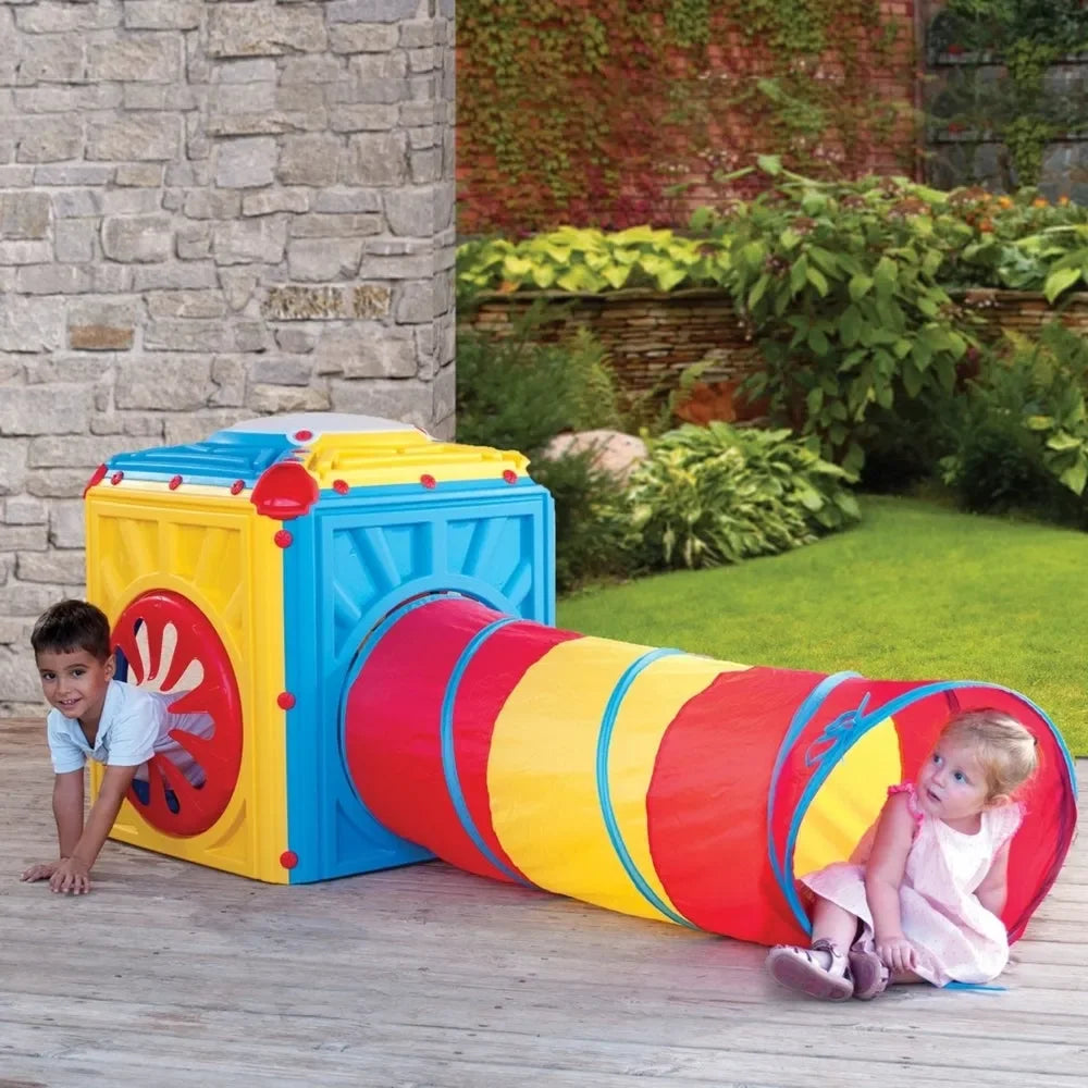 Starplay Activity Cube with Flex Tunnel – Modular Indoor & Outdoor Playhouse for Toddlers and Kids - Naivri