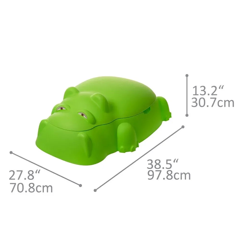 Starplay Hippo Pool/Sandpit with Cover – Versatile Outdoor Toddler Pool & Sandbox for Ages 1 to 3 Years - Naivri