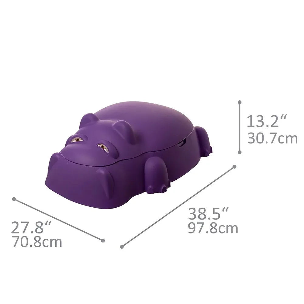 Starplay Hippo Pool/Sandpit with Cover – Versatile Outdoor Toddler Pool & Sandbox for Ages 1 to 3 Years - Naivri