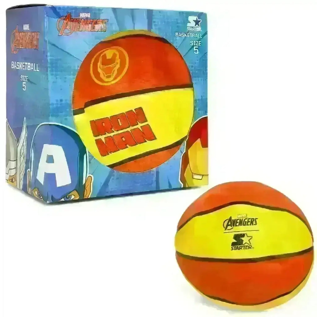 Starter Iron Man Basketball Size 5 – Marvel Avengers-Themed Sports Ball for Kids 5+ - Naivri