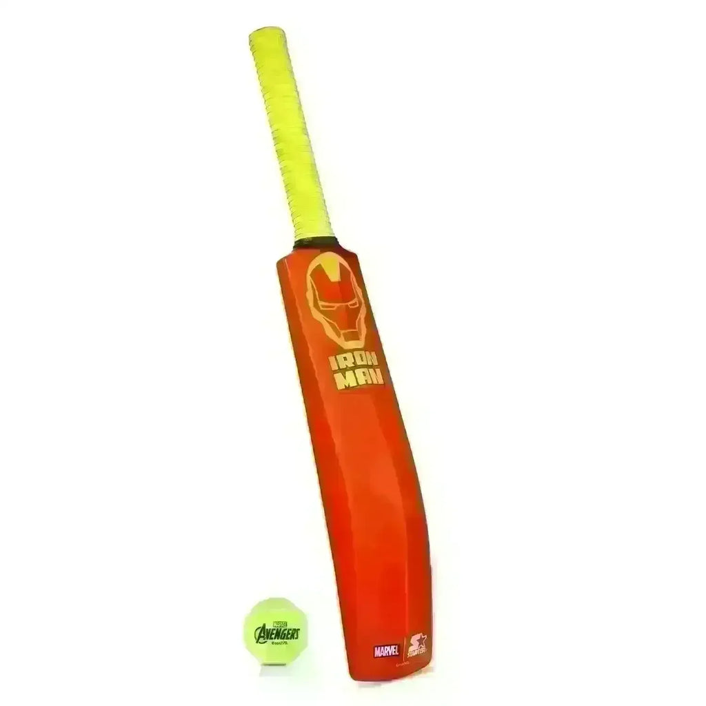 Starter Iron Man Cricket Bat N Ball Size 4 – Lightweight, Durable Cricket Set for Kids 3+ - Naivri