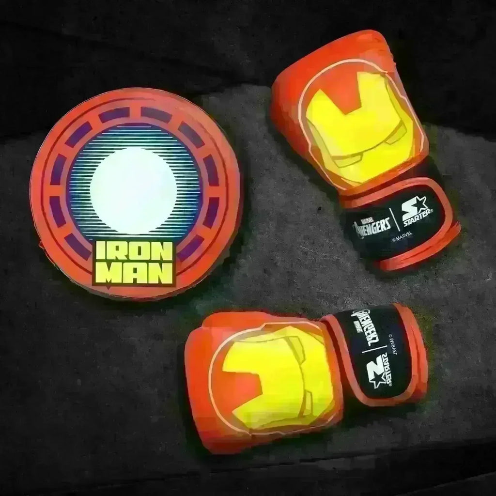 Starter Iron Man Focus Pad with Boxing Gloves – Avengers Training Set for Kids & Beginners - Naivri