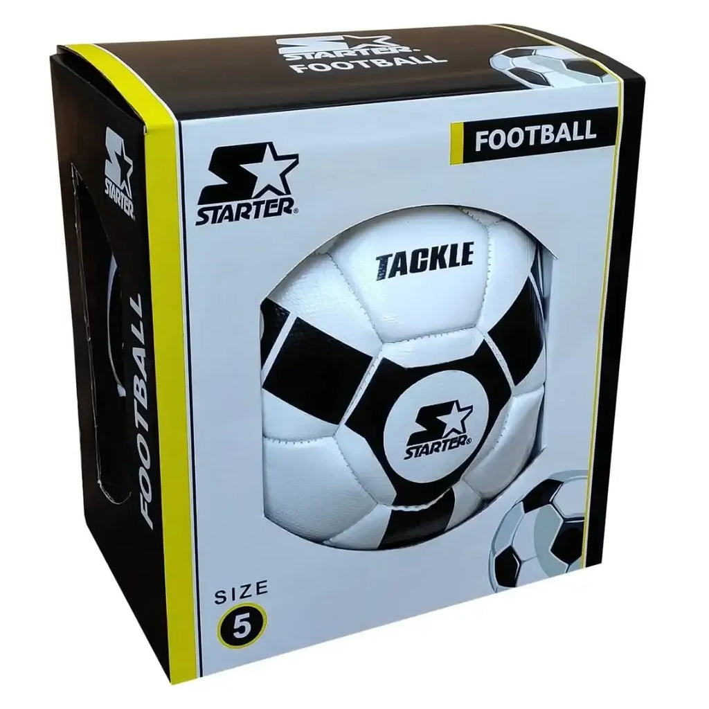 Starter Tackle White Football Size 5 – Durable All-Surface Football for Training, Practice & Recreation - Naivri