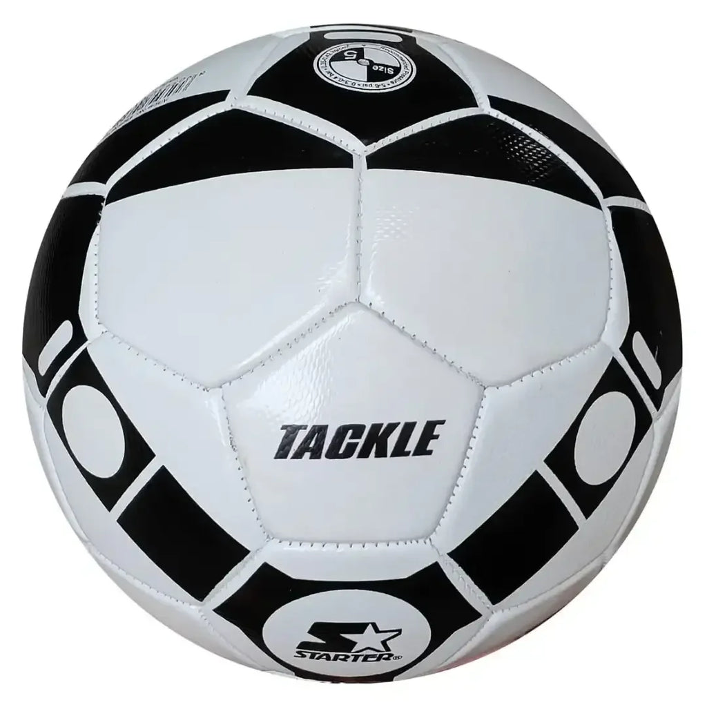 Starter Tackle White Football Size 5 – Durable All-Surface Football for Training, Practice & Recreation - Naivri