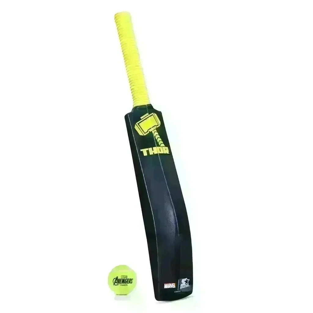Starter Thor Cricket Bat & Ball Set Size 1 – Marvel-Inspired Outdoor Cricket Set for Young Kids - Naivri