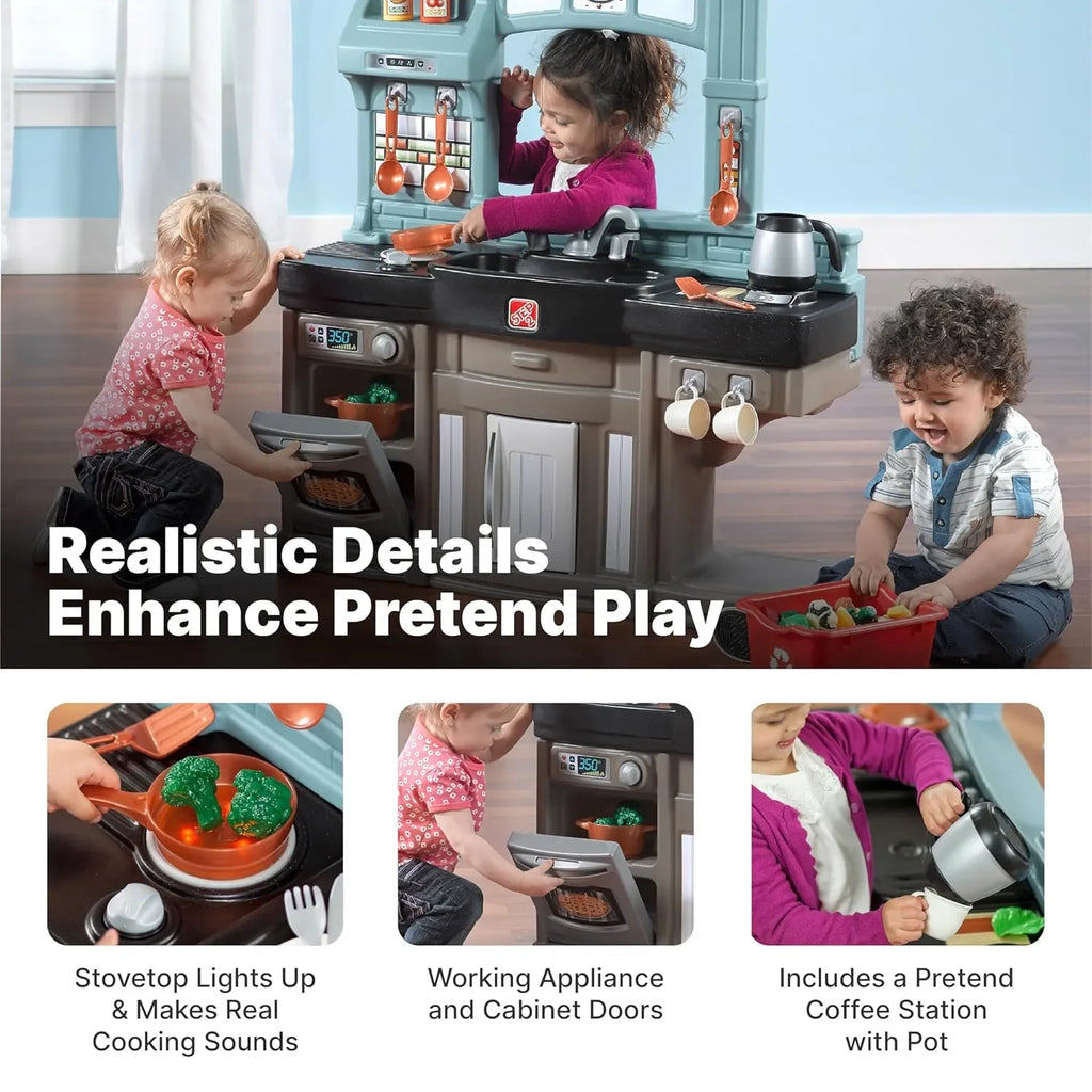 Step2 Best Chef’s Kitchen – Interactive Kids Play Kitchen Set for Ages 2 to 10 | Durable Pretend Cooking Playset with Lights, Sounds & Storage - Naivri