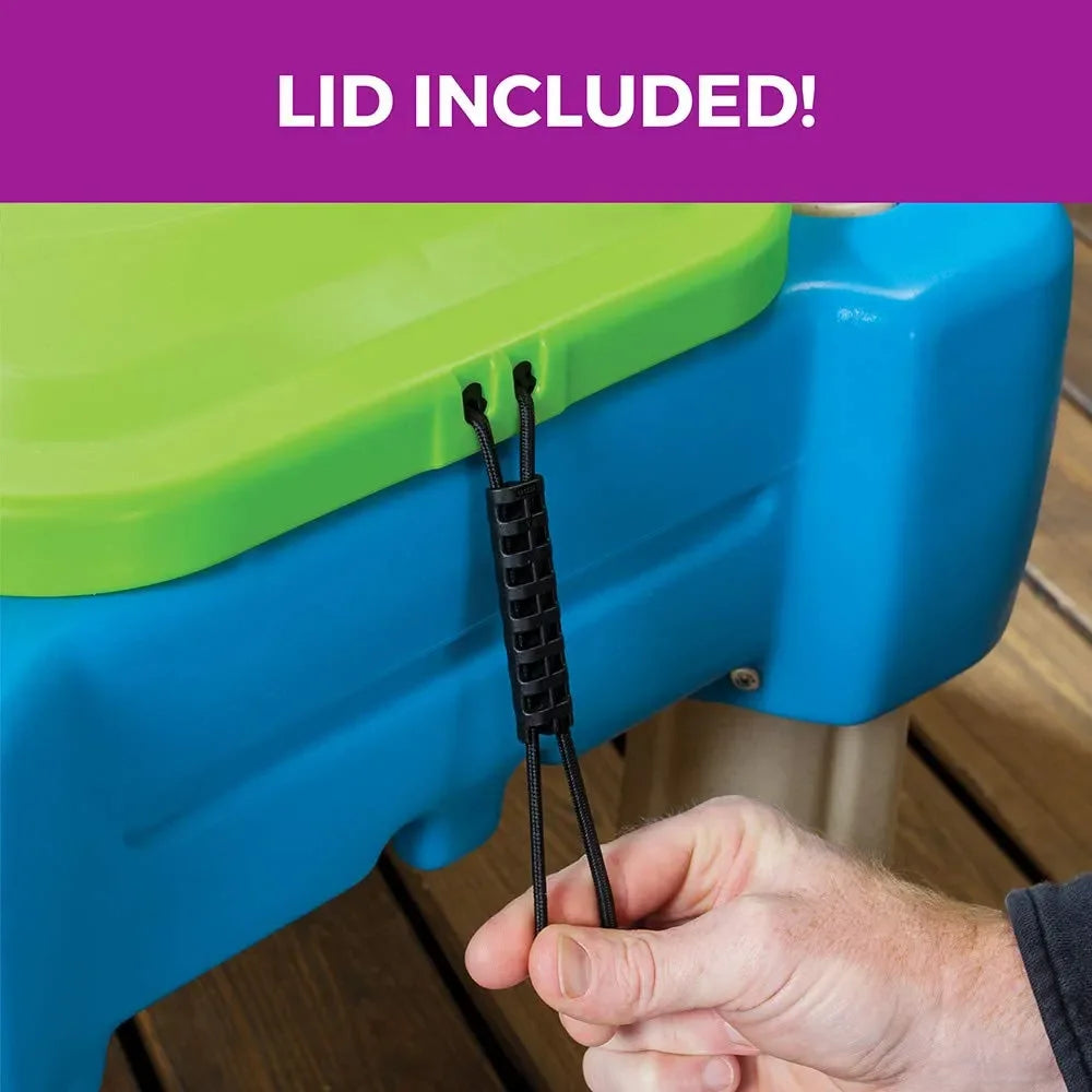 Step2 Cascading Cove Dual Sand and Water Sensory Play Table with Umbrella for Toddlers and Kids - Naivri