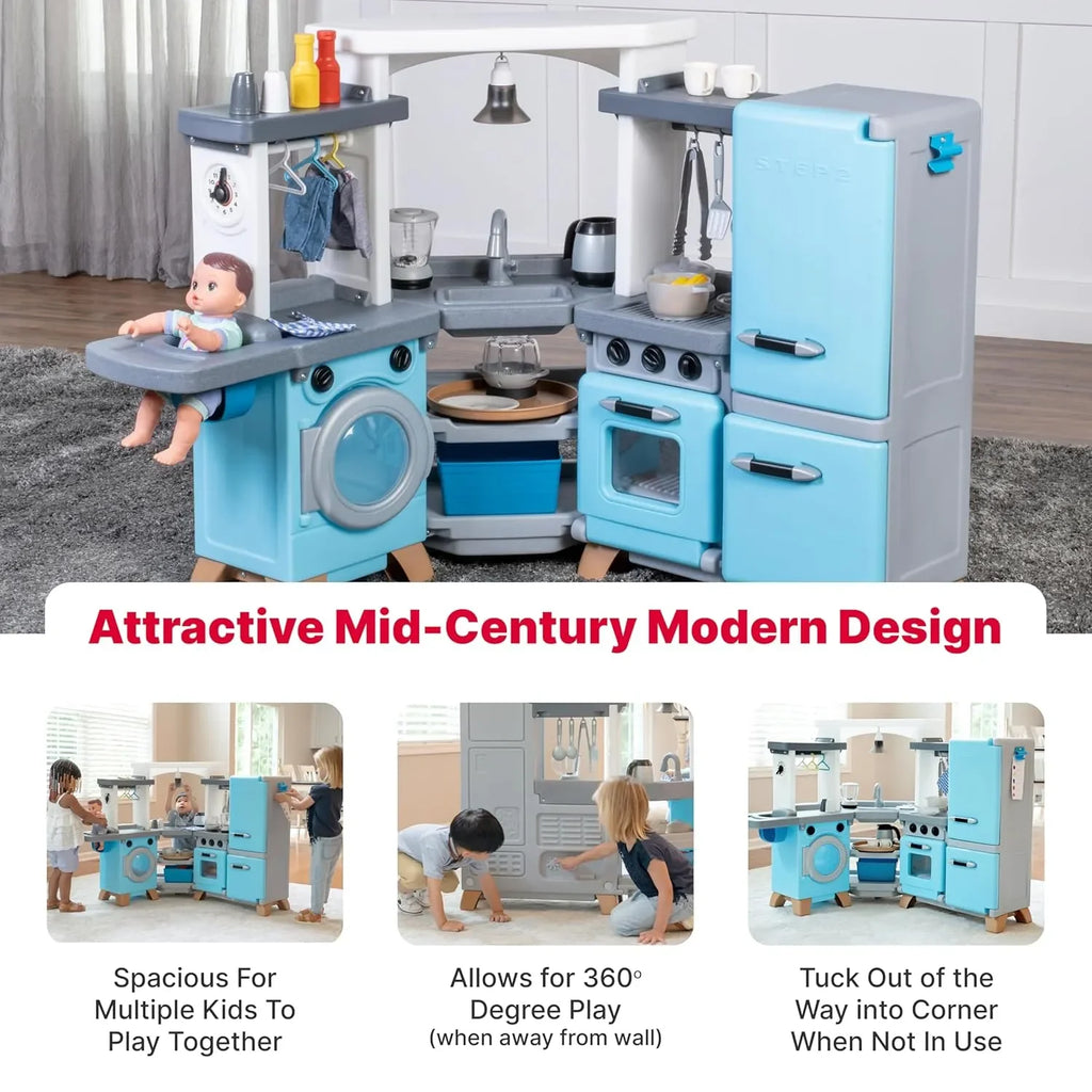 Step2 Cook & Care Corner Kitchen and Nursery – Interactive Role Play Kitchen and Nursery Set for Kids - Naivri
