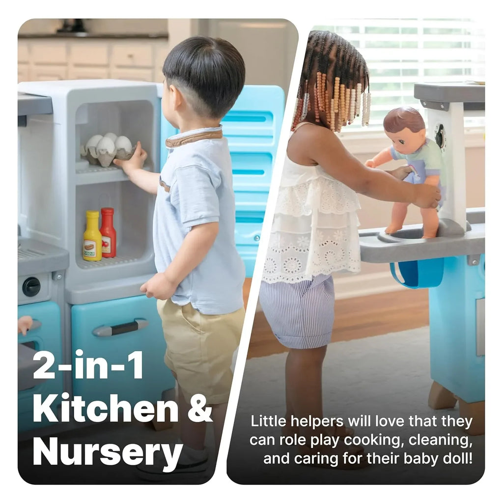 Step2 Cook & Care Corner Kitchen and Nursery – Interactive Role Play Kitchen and Nursery Set for Kids - Naivri