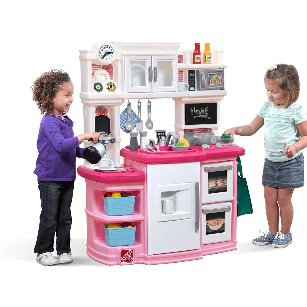 Step2 Great Gourmet Pretend Play Kitchen Set for Kids (Pink) – Interactive Toy Kitchen with Lights, Sounds, and 36 Accessories | Age 2 to 7 Years - Naivri