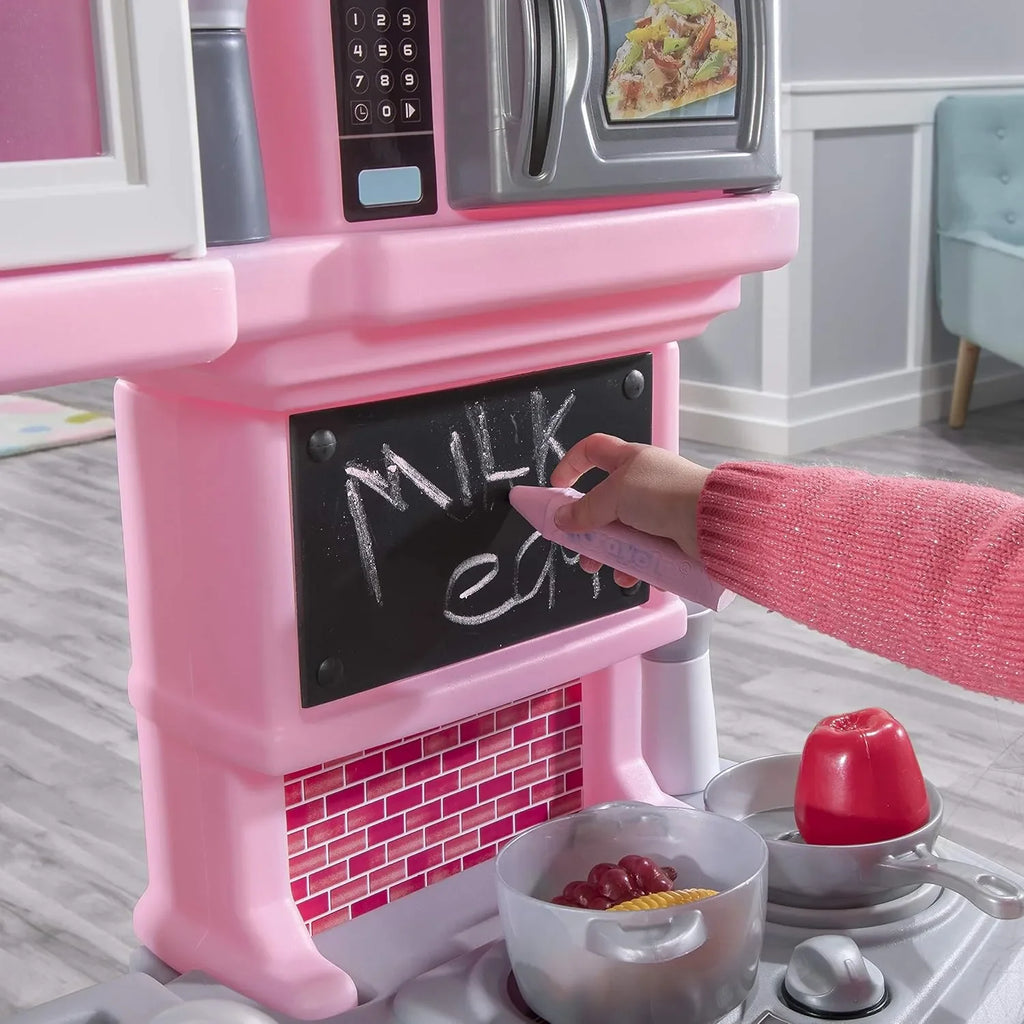 Step2 Great Gourmet Pretend Play Kitchen Set for Kids (Pink) – Interactive Toy Kitchen with Lights, Sounds, and 36 Accessories | Age 2 to 7 Years - Naivri
