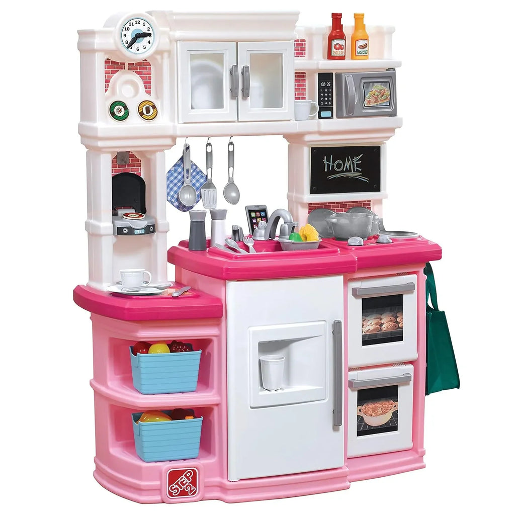 Step2 Great Gourmet Pretend Play Kitchen Set for Kids (Pink) – Interactive Toy Kitchen with Lights, Sounds, and 36 Accessories | Age 2 to 7 Years - Naivri
