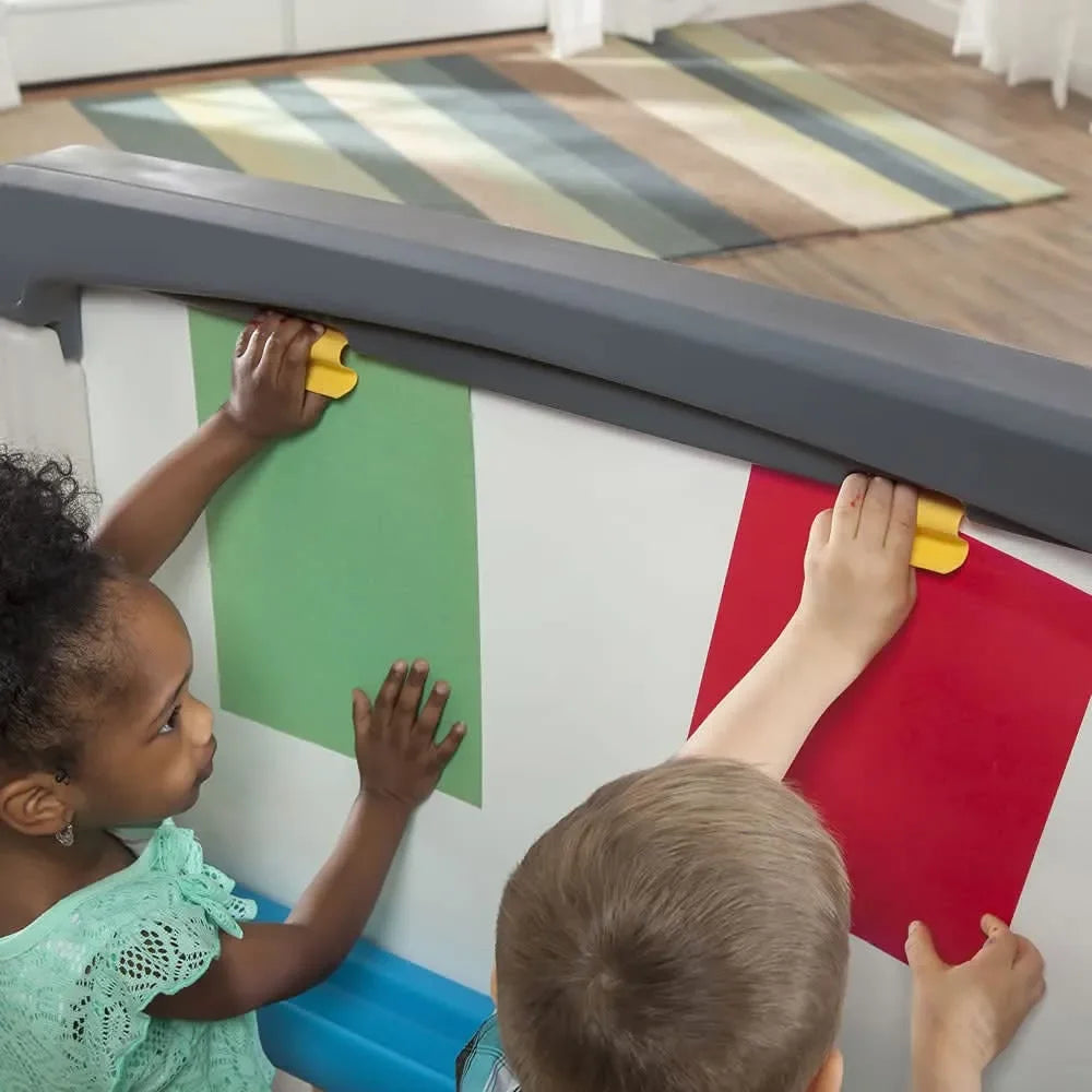 Step2 Jumbo Art Easel for Kids – Double-Sided Whiteboard & Chalkboard with Storage Bins | Creative Drawing & Writing Station for Toddlers and Children Ages 3-10 - Naivri