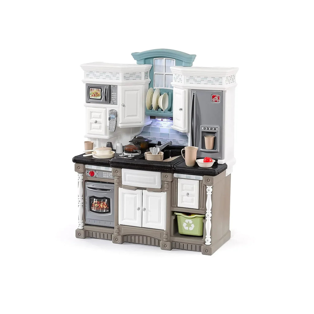 Step2 Lifestyle Dream Kitchen – Realistic Modern Kids Play Kitchen for Ages 2 to 10 | Interactive Toy Kitchen with Lights, Sounds & Storage - Naivri