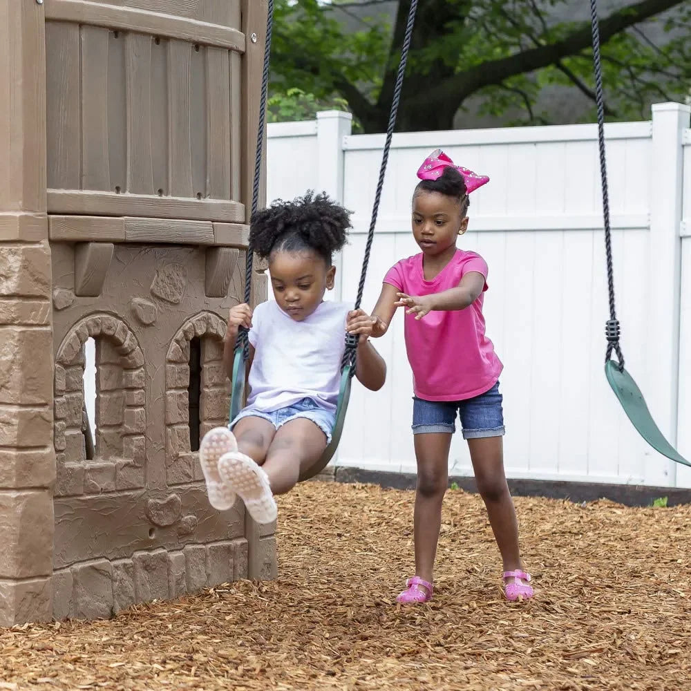 Step2 Naturally Playful Adventure Lodge Play Center – Outdoor Swing Set & Playhouse for Kids Ages 3-10 - Naivri