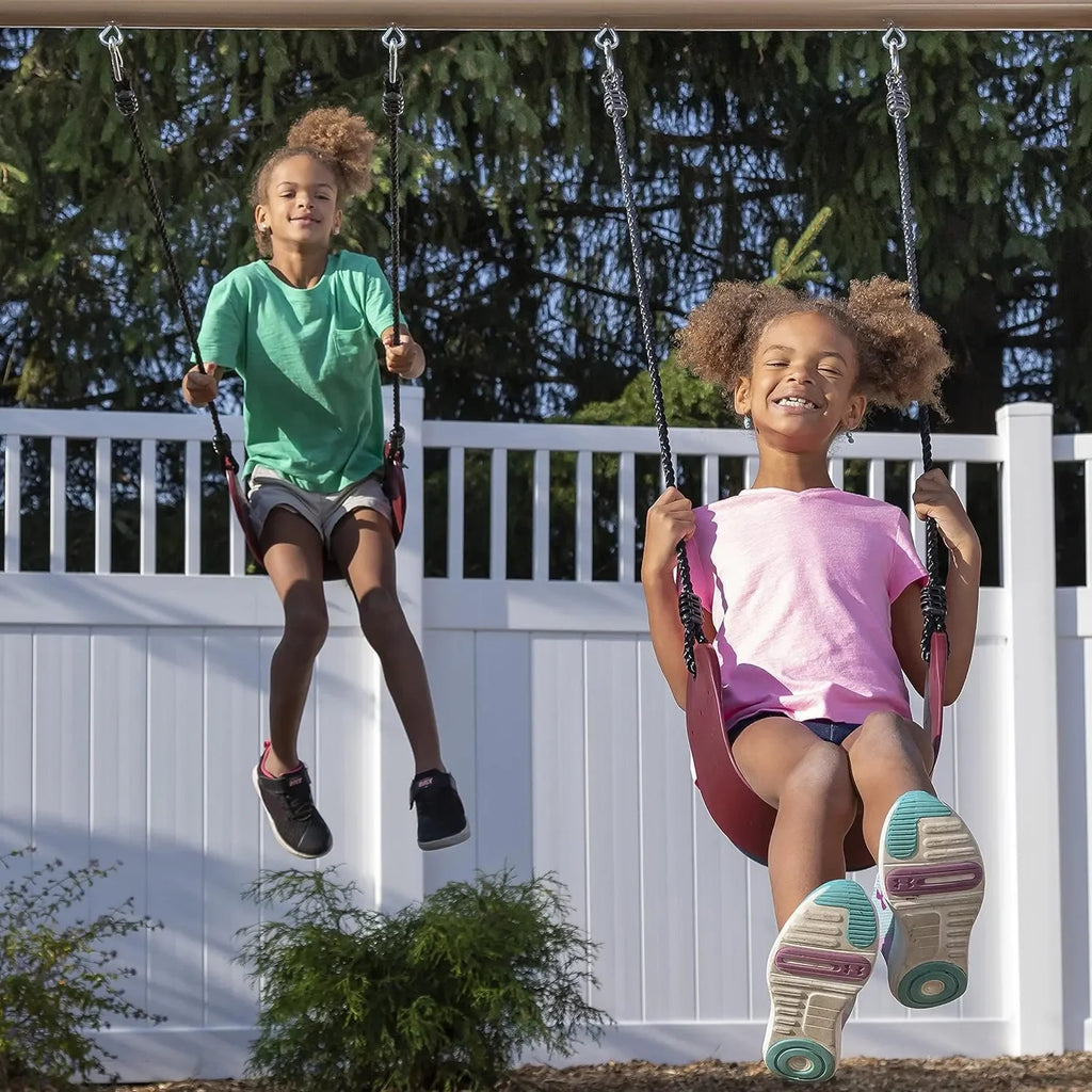 Step2 Naturally Playful Outdoor Playhouse Climber with 5.5 ft Slide & Dual Swing Set for Kids Ages 3-8 | Durable EverTough Backyard Playset - Naivri