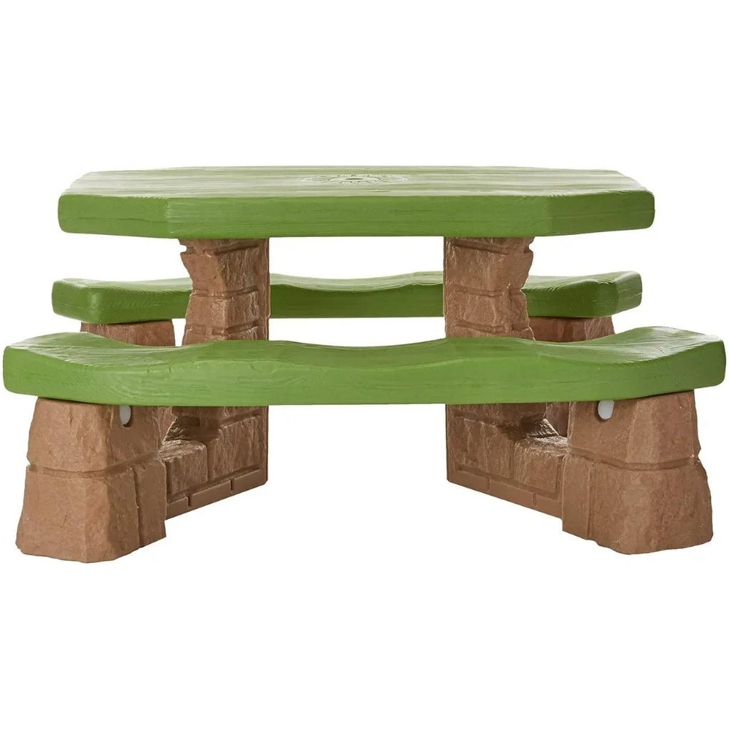 Step2 Naturally Playful Picnic Table With Umbrella – Durable Kids Outdoor & Indoor Play Table with Shade - Naivri