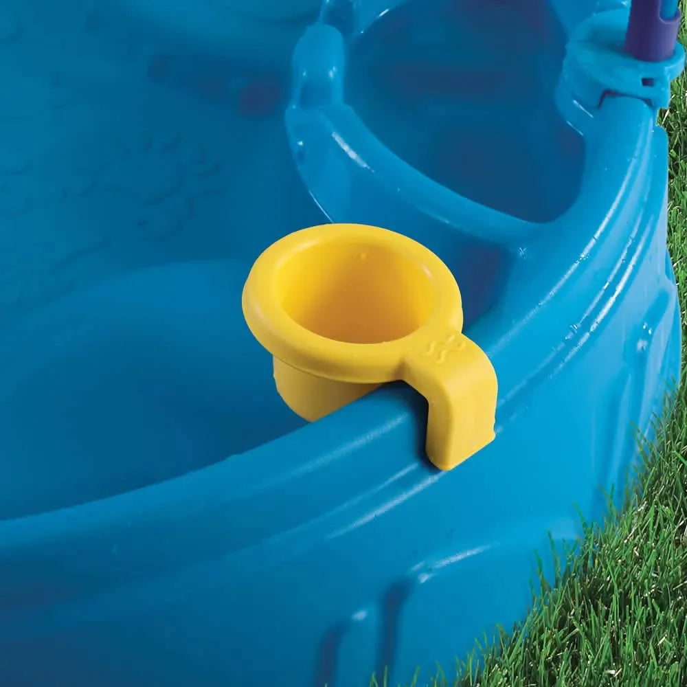 Step2 Play & Shade Pool with Umbrella and Water Play Accessories – Outdoor Sand & Water Activity Pool for Toddlers (Ages 2–7) - Naivri