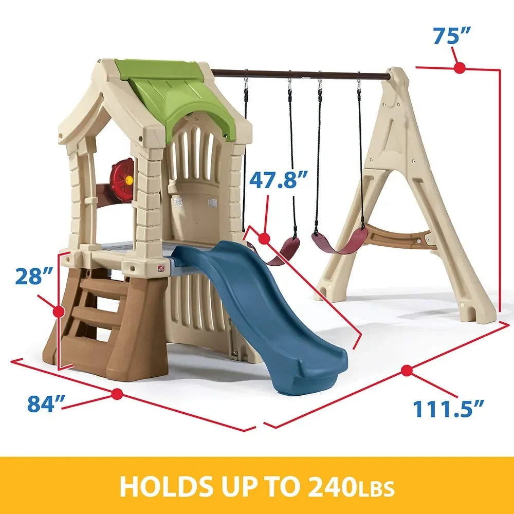 Step2 Play-Up Gym Set – Outdoor Swing Set and Playhouse for Kids - Naivri