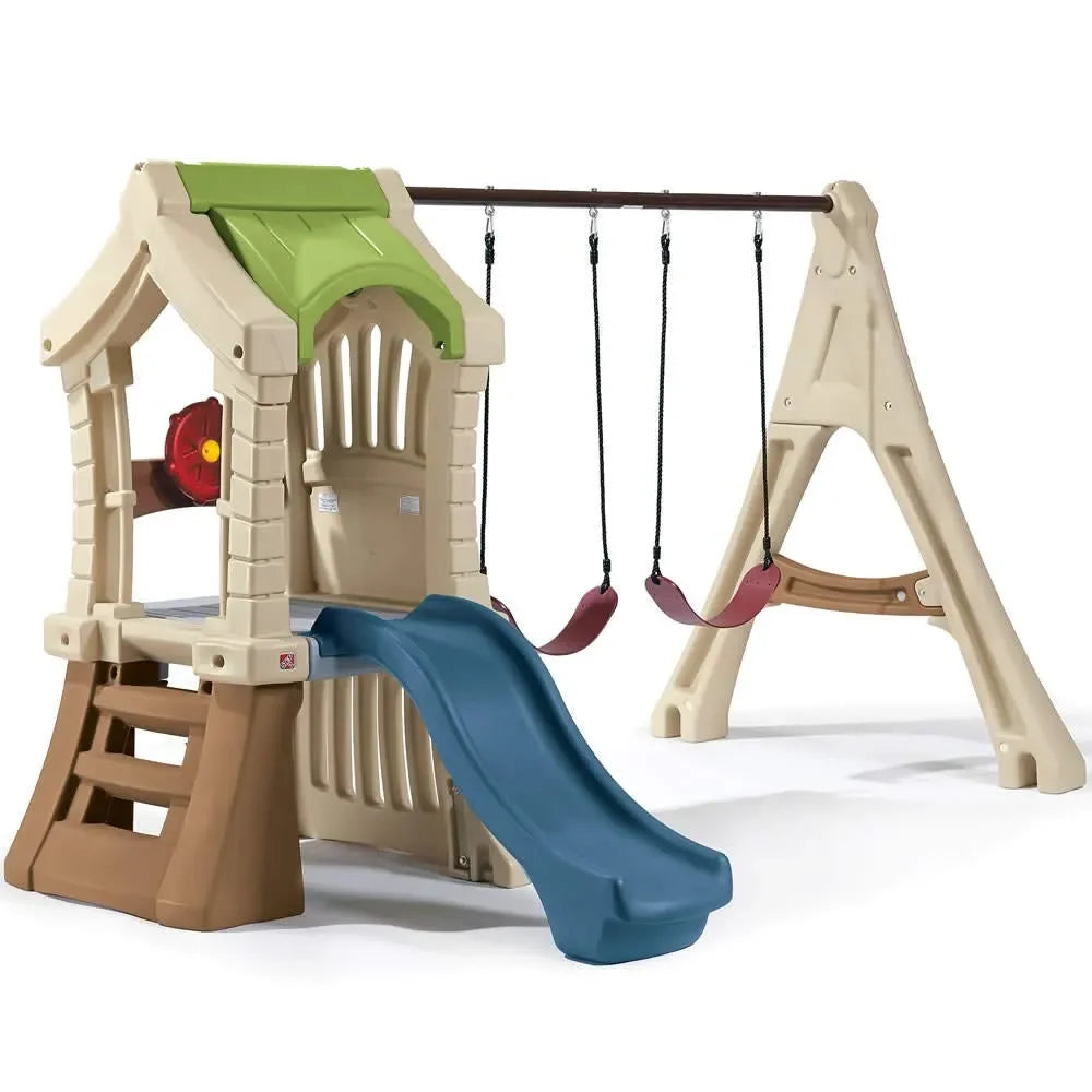 Step2 Play-Up Gym Set – Outdoor Swing Set and Playhouse for Kids - Naivri