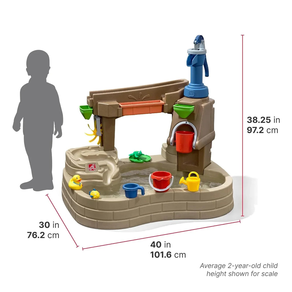Step2 Pump & Splash Discovery Pond – Durable Outdoor Water Table for Toddlers and Kids | Educational Water Play Toy - Naivri