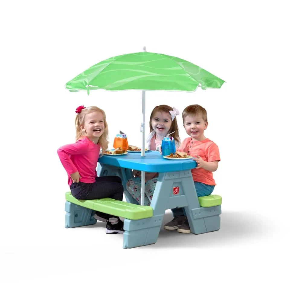 Step2 Sun & Shade Picnic Table With Umbrella - Naivri