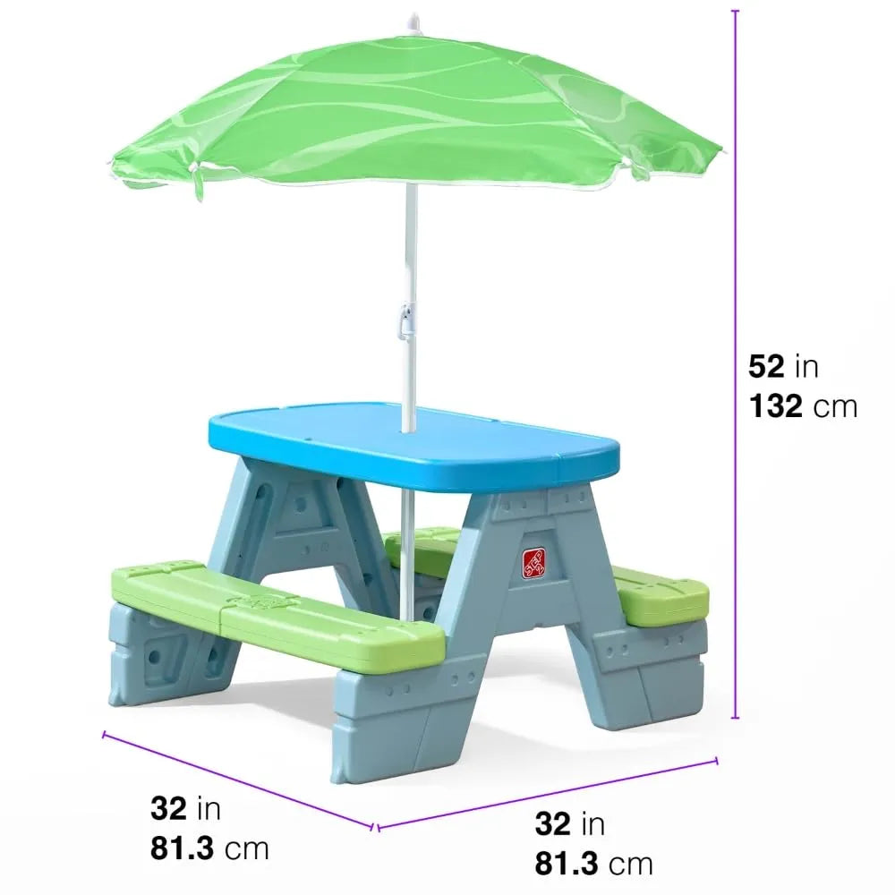 Step2 Sun & Shade Picnic Table With Umbrella - Naivri