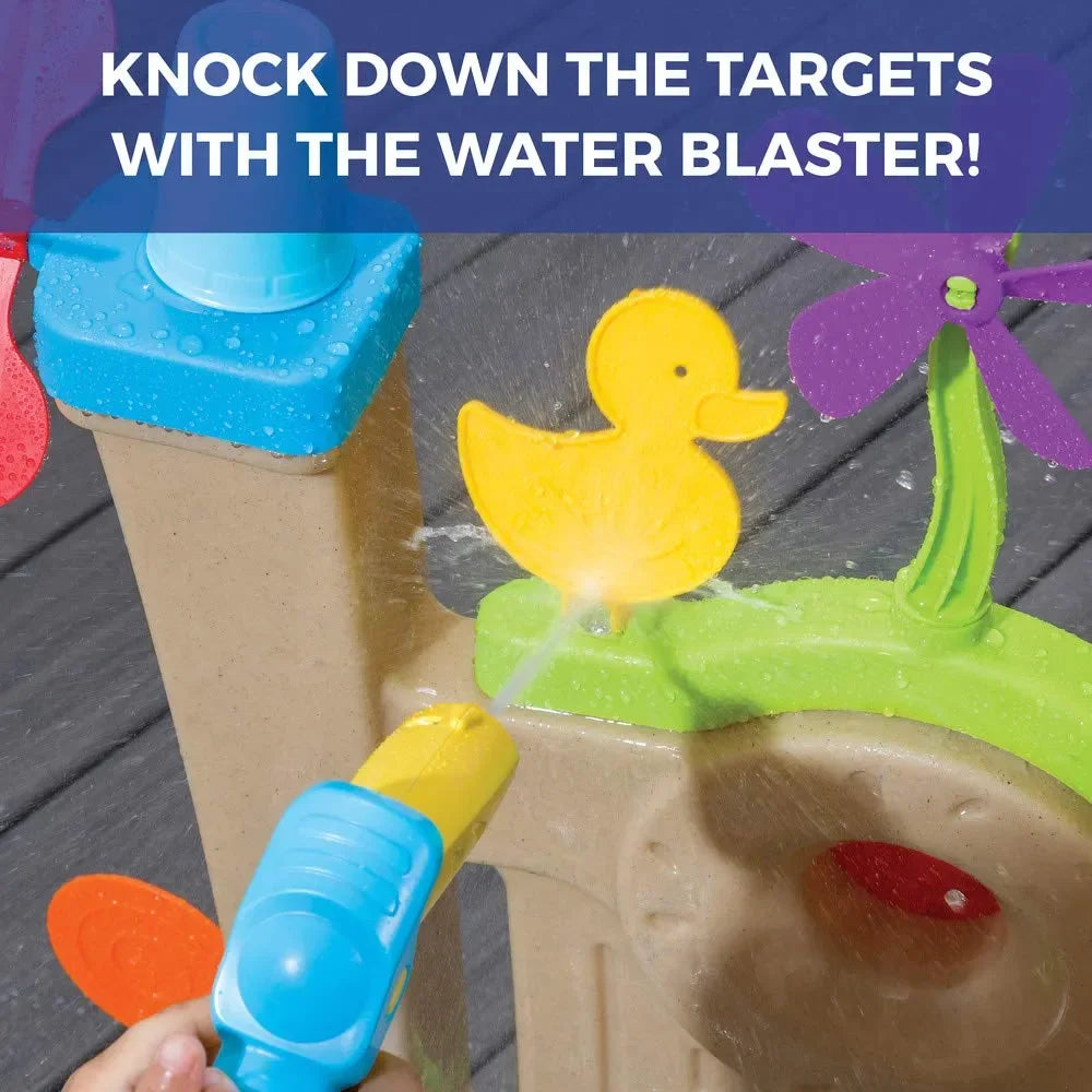Step2 Waterpark Arcade – Backyard Water Table with Targets, Blaster & Spill Bucket for Kids Ages 3–8 | Outdoor Skill-Building Water Play Set - Naivri