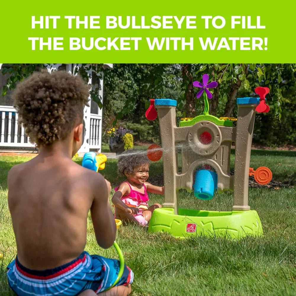 Step2 Waterpark Arcade – Backyard Water Table with Targets, Blaster & Spill Bucket for Kids Ages 3–8 | Outdoor Skill-Building Water Play Set - Naivri