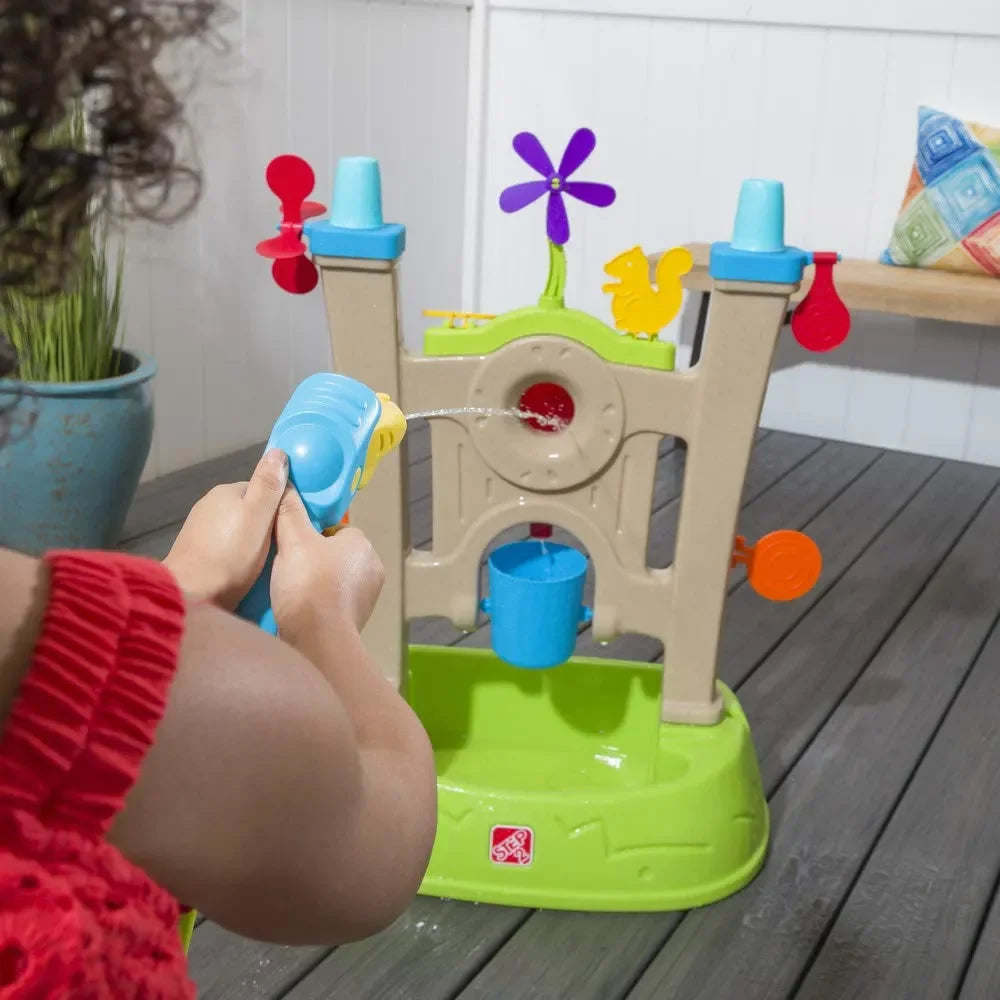 Step2 Waterpark Arcade – Backyard Water Table with Targets, Blaster & Spill Bucket for Kids Ages 3–8 | Outdoor Skill-Building Water Play Set - Naivri