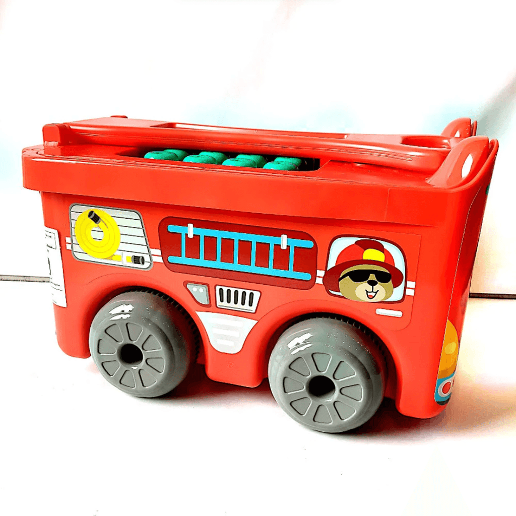 Sunta Toys Building Blocks Fire Engine 30 Pcs In Trolley Container - Naivri